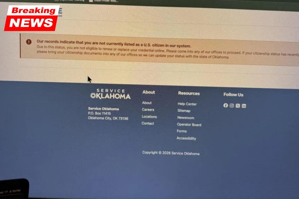 Oklahomans were informed by Service Oklahoma that they are "not listed as a U.S. citizen"