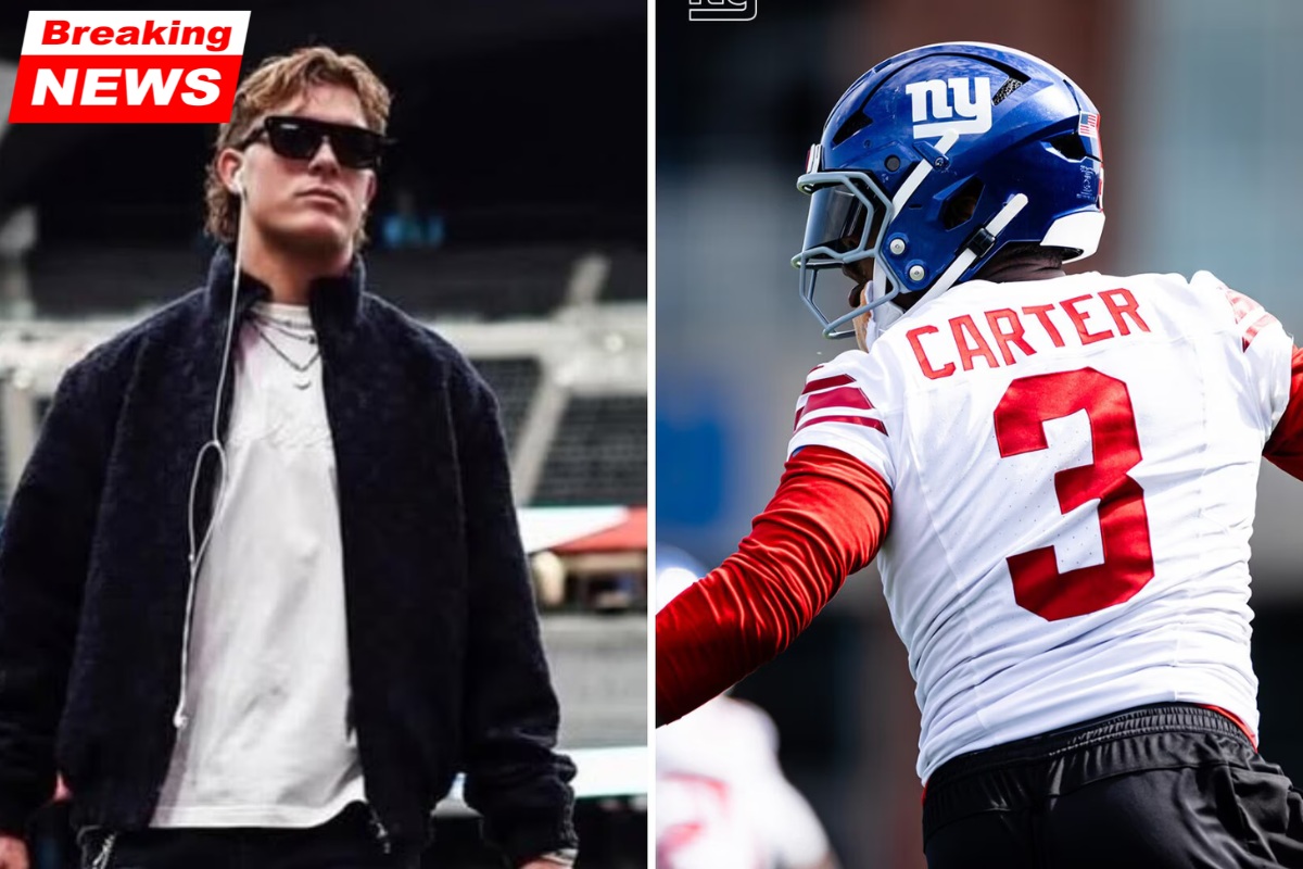 After criticising quarterback Jaxson Dart for introducing President Trump at a rally, Giants' Abdul Carter says he is 'good' with him