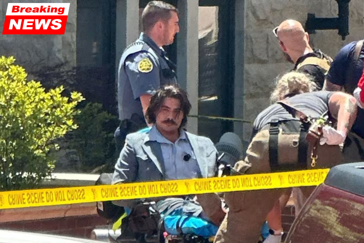 Following a shooting outside the courthouse, a live streamer known for sharing racist content is being held