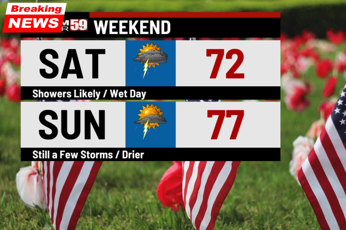 For Memorial Day weekend, it will be mostly dry and warm, but next week there is a greater chance of storms